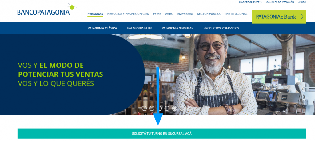 Web oficial del Banco Patagonia.