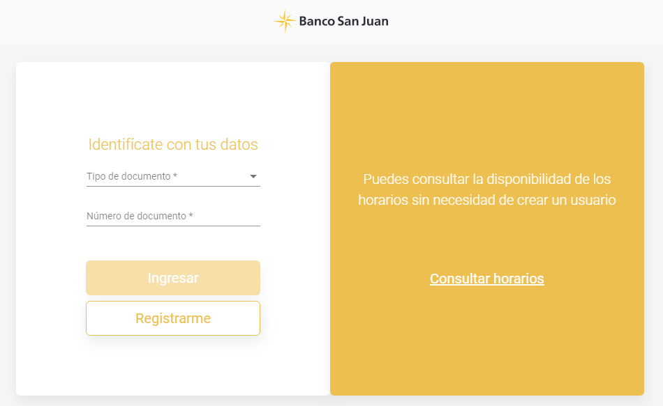 datos citas Banco San Juan